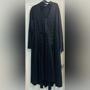 Torrid Black Long Sleeve Lace-Up Dress